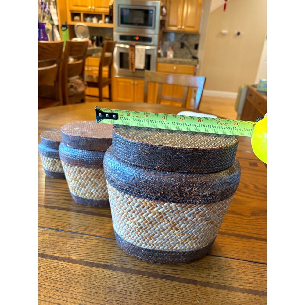Three (3) Vintage Nesting Rice Boxes - Picture 5 of 7